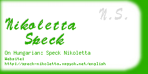 nikoletta speck business card